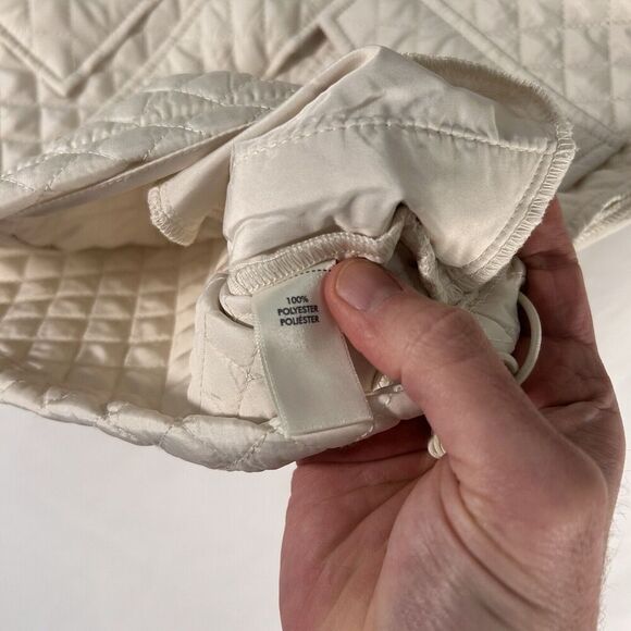 BKE Vest Women's Small White Quilted Zip Snap Polyester Turtlneck Pockets - Picture 6 of 9